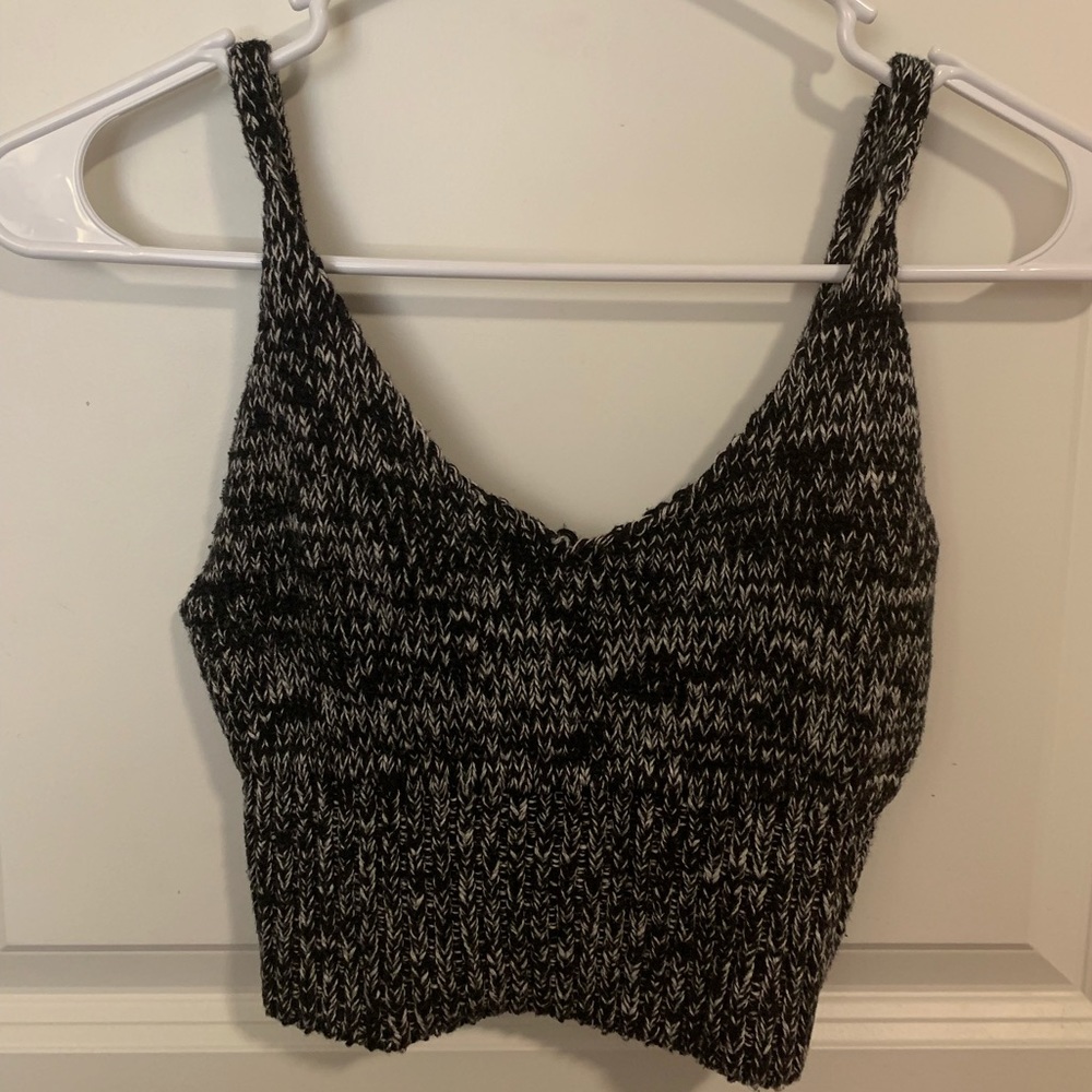 Knit crop tank top